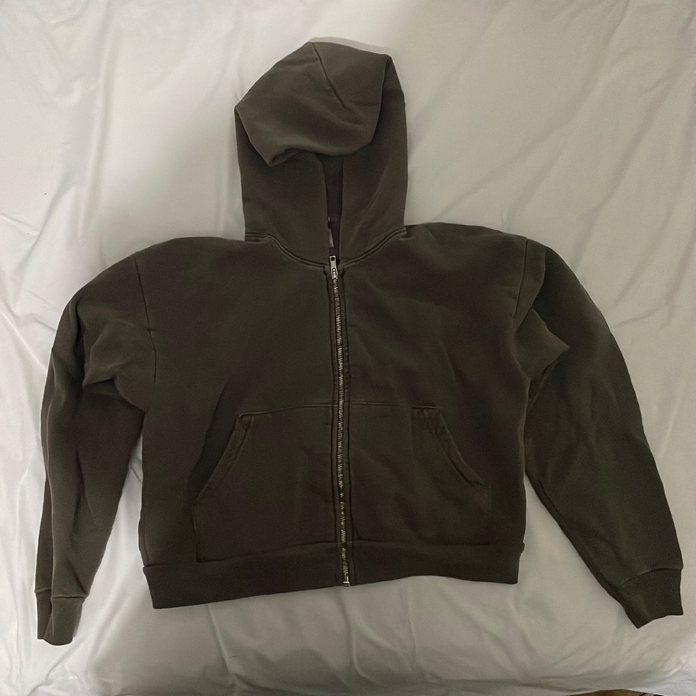 Cropped Los Angeles Apparel zip up hoodie